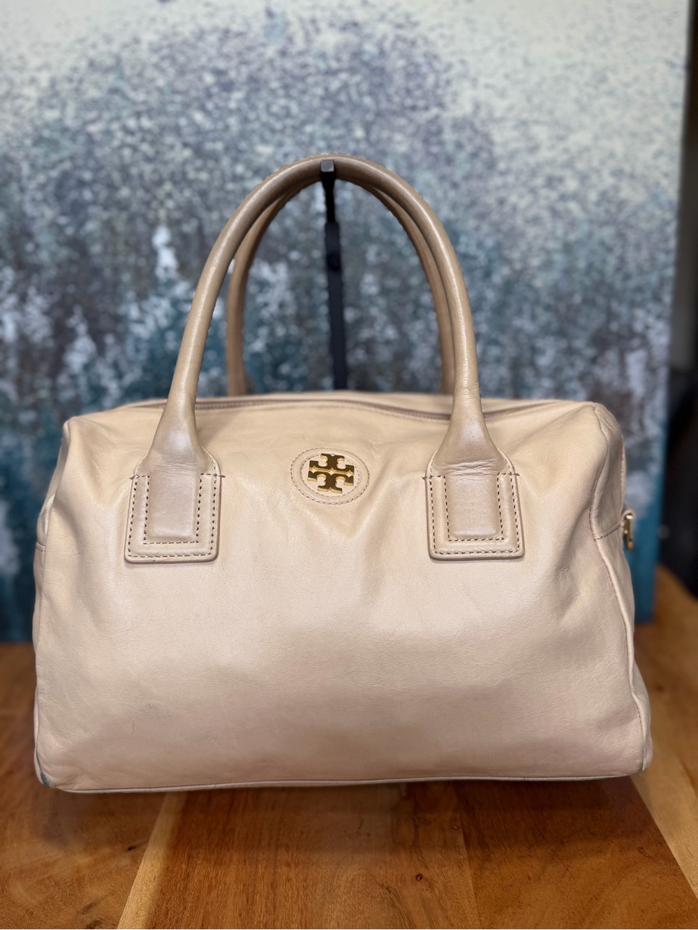 Tory Burch Quiet Luxury Classic HTF Archival Robinson Leather Bowler Cream Fair - Picture 3 of 13